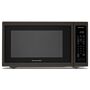 KitchenAid 1.5 cu. ft. Countertop Microwave in PrintShield Black Stainless, Black Stainless with PrintShield Finish Beneath its stain-resistant PrintShield finish, this convection countertop microwave combines the power of 1000-Watt microwave and 1400-Watt convection elements to cook microwave-fast, roast evenly and sear like conventional ovens. 6-quick-touch preset modes eliminate guesswork. The 13-1/2 in. turntable is recessed to maximize the 1.5 cu. ft. capacity. Available 30 in. or 27 in. Trim Kits provide a sleek built-in look when paired with a single wall oven. Color: Black Stainless with PrintShield Finish. 