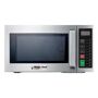 Magic Chef 0.9 cu. ft. Commercial Countertop Microwave in Stainless Steel, Silver The Magic Chef commercial microwave oven offers high performance at 1000-Watt. You may program up to three multiple cooking stages. The microwave also allows for saving frequently used cooking programs to a number key and easily activating by touching that number key and start pad. The 0.9 cu. ft. capacity microwave's exterior is stainless steel and also features a door safety lock system. 