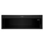 Whirlpool 1.1 cu. ft. Over the Range Low Profile Microwave Hood Combination in Black Find a better fit for your kitchen with this small over-the-range microwave with vent that removes smoke, odor and moisture like a standard hood. Save space with a low-profile design that fits in the same space as your under-cabinet hood but can still cook all the essentials with 1.1 cu. ft. of purposeful capacity and 1,000-Watt cooking power. Easily make a change and replace your current vent hood or microwave hood using a wall plate that helps you install right out of the box. Color: Black. 