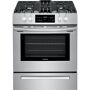 Frigidaire 30 in. 5 cu. ft. Front Control Gas Range in Stainless Steel, Silver The Frigidaire 30 in. Front Control Range provides maximum space for your cooking needs with 5.0 cu. ft. of cooking space and a powerful 3,000W Quick Boil Element that expands to accommodate various sizes of cookware. With the Frigidaire Fit Promise, we promise that the 30 in. wall oven will fit your existing cutout of the same width and configuration. Color: Stainless Steel. 