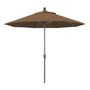 California Umbrella 9 ft. Hammertone Grey Aluminum Market Patio Umbrella with Push Button Tilt Crank Lift in Woven Sesame Olefin Solid-colored umbrellas graciously spread their aluminum ribs to provide a 9 ft. circle of shade on patios and terraces. The umbrellas classic silhouettes add style to their utilitarian features, including easy crank lifting and a push-button tilt to shield you from orbiting suns or annoying neighbors. This umbrella also features Olefin fabrics, which are made with high durability synthetic Olefin fibers that offer improved fade resistance over lesser grade fabric materials like polyester and cotton. 