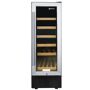 Boyel Living Single Zone 19-Bottle Freestanding Wine Cooler with Fast Cooling Low Noise and Professional Compressor Stainless Steel, Black It can be installed under a counter in kitchen or bar area, or used as a freestanding unit. This mini wine fridge holds up to 19 bottles of your favorite wine in different size. It's the perfect choice for the wine lover having various wine collection. Color: Black. 