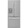 LG Electronics 21.8 cu. ft. French Door Refrigerator with External Water Dispenser in Stainless Steel, Silver You don't have to sacrifice style when shopping for smaller kitchen spaces. With a generous 21.8 cu. ft., LG's stylish French door refrigerator gives you 10% more capacity in the same 30 in. wide. Color: Stainless Steel. 