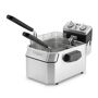 Waring Commercial 120V Heavy-Duty 10 lb. Deep Fryer with 3-Baskets and Night Cover, Silver Cook up to 10 lbs. of fries per hour with the Waring WDF1000 Heavy-Duty 10 lb. Deep Fryer. This large capacity, 120V unit heats up and cools down quickly. Its hinged heating element and removable stainless steel tank make it easy to clean. Includes a 30-minute timer and variable temperature controls up to 390°F. Great for catering. Color: Silver. 