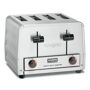 Waring Commercial Heavy-Duty Commercial 2200 W 4-Slice Silver Wide Slot Toaster The Waring WCT800 Heavy-Duty 4-Slot Toaster is tough enough for the most challenging breakfast buffets and special events. Industrial heater cards toast up to 300 slices per hour. Great for regular bread, bagels, frozen waffles and larger items like Texas toast. Electronic browning controls ensure consistency for every slice, and a dishwasher-safe crumb tray enables easy and fast cleanup. Color: Silver. 