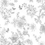 Norwall Butterfly Toile Vinyl Roll Wallpaper (Covers 55 sq. ft.), Grey/ Black/ White and Charcoal Toile like flowers create a sophisticated look to brighten any room. You can almost see the butterflies as they flutter by to and fro. A light airy linen background creates a great backdrop for this design. Color: Grey/ Black/ White and Charcoal. 