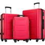 Luggage Sets 3-Pieces 20in. 24in. 28in. Hardside Suitcase Expanable Spinner Wheel Lightweight with TSA Lock, Red