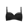 Marlies Dekkers dame de paris balcony bra   wired padded black - 32C This black padded balcony bra works for every type of breast. The stunning play of lines adorning the top of the cups refer to the glorious Notre-Dame Cathedral, resulting in a similar gracious and elegant décolleté. Padding  gives you extra support. Wires enclosing all of the breasts create a modest cleavage.  Choose this shape to get yourself a pair of stylish breasts and comfort. 