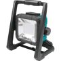 Makita 18V LXT Cordless/Corded 20 L.E.D. The 18V LXT Lithium-Ion cordless/corded L.E.D. floodlight (DML805) offers the convenience of choosing between cordless or corded operation, and provides bright and even lighting for large work spaces without the high heat of halogens. At full brightness it provides 750 lm of light, and 450 lm on low mode. The fast-charging 18V LXT Lithium-Ion 4.0 Ah battery (sold separately) delivers 10.5 hours of continuous illumination on a single charge. It also features Extreme Protection Technology (XPT) for improved dust and water resistance. It is fully compatible with Makita 18V Lithium-Ion batteries. Up to 5 hours of continuous illumination with a 4.0 Ah 18V LXT battery on high mode (battery and charger not included) Up to 10.5 hours of continuous illumination with a 4.0 Ah 18V LXT battery on low mode (battery and charger not included) Extreme protection technology (XPT) is engineered for improved dust and water resistance for operation in harsh conditions (only with DC power) L.E.D. lights effectively illuminate work area without the high heat of halogens Adjusting knobs enable the user to direct the flood light to desired angle User can choose between battery or corded operation; compatible with 18V LXT batteries (battery not included) Back up power is provided by an 18V LXT battery and keeps the flood light on if AC power is lost (charged battery must be installed) AC cord is easily stored and wrapped around mounting stand base Integrated handle can be used as a hanging hook for user convenience Light will flash to alert user when battery charge is low (battery not included) Flood light can be mounted on optional tripod light stand individually or with two flood lights (tripod light stand not included) Flood light can be mounted on optional pipe clamp light stand (pipe clamp light stand not included) 3-year warranty on flood light 