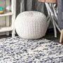 Rugs USA White Knitted Round Pouf furniture - Contemporary Round 14  H x 20  W x 20  D Rugs USA White Knitted Round Pouf furniture - Contemporary Round 14  H x 20  W x 20  D 