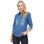 FlagAnthem ROSLYN WOMEN'S CHAMBRAY SHIRT Youll look good and feel great wearing this insanely soft and comfortable button-down chambray shirt. Made from premium Tencel fabric for a fit thats flattering and refined yet effortless and easy to wear every day, you can dress our Roslyn Shirt up or down depending on the occasion. Dual front patch pockets; button closures. Rounded hem. Medium: 28 length from highest point shoulder 100% Tencel Machine wash; imported Ellie is 59 and wears a size small. 