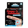 TooTimid Finger Condoms with Dual Pleasure Nubs - 6 Pack These finger condoms allow you to pleasure yourself or your partner safely while enjoying the unique sensations from the silicone pleasure nubs that are molded into the latex condom sleeve. These condoms fit most index fingers as well as bullets or other small sex toys for added stimulation! Included in each packet is a water-based lube to help get you wet and ready for finger banging action! Give your finger a hand in providing the best vaginal or anal stimulation possible! 