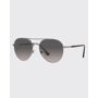 Persol Men's Gradient Double-Bridge Metal Sunglasses  - Size: male Persol sunglasses with integrated performance features. Gradient lenses. Adjustable nose pads. Double nose bridge. Meflecto hinge at sides to ease temple pressure. Tortoiseshell patterned arms. 100% UVA/UVB protection. Made in Italy. 