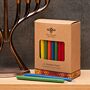 Garrett Wade Colorful Beeswax Hanukkah Candles Although these Hanukkah candles, made from 100% Beeswax, are perfect for Menorahs when celebrating the festival of lights, they're also great all-around dripless and smokeless taper candles. Available in a box of either natural or multicolored (blue, orange, red, natural, and green), they come 45 to a box, with a burn time of 75 minutes and a box of matches included. Each candle measures 5  L x ⅜  W. Made in the USA. 