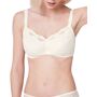Simone Perele Eden Lace Nursing/Maternity Bra - Size: 36E EU (36DD US) - IVORY Simone Perele  Eden  nursing bra in floral lace. Easy clip on/clip off nursing straps are adjustable for ideal fit. Slinged padded cups for supportive fit and full coverage. Elasticized, scalloped lace band beneath bust. Sweetheart neckline. Hook/eye back. Cotton/nylon/spandex. Made in France. 