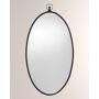 Wade Oval Metal Mirror - Size: unisex Glass mirror with metal frame. Overall: 17.8 W x 2 D x 34.3 T. Imported. Boxed weight, approximately 10 lbs. 