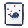 Boogie Baby Plush Whale Blanket, White/Navy - Size: ONE SIZE - NAVY Boogie Baby microfiber blanket. Swimming whale appliqu on front. Contrast edge. Approx. 40 H x 34 L. Polyester; machine washable. Made in USA of imported material. 