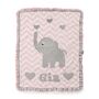 Boogie Baby Personalized Big Foot Elephant Plush Blanket, Pink - Size: female Boogie Baby microfiber blanket in chevron print. Personalize with embroidery (up to 11 letters) in style shown. Elephant appliqu on front. Layered ruffle edge. Approx. 40 H x 34 L. Cotton; machine washable. Made in USA of imported material. 