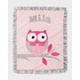 Boogie Baby Personalized It's a Hoot Plush Blanket, Pink - Size: female Boogie Baby  It's A Hoot  microfiber blanket. Personalize with embroidery (up to 11 letters) in style shown. Owl appliqu on front. Ruffle edge. Approx. 40 H x 34 L. Cotton; machine washable. Made in USA of imported material. 