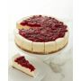 Cheesecake Royale Cherry Cheesecake - Size: unisex A 10  round cheesecake cream in color with white topping and a graham cracker crust, smothered with cherry topping. 16 servings. Made in the USA. 