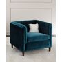 Haute House Maxwell Tufted Chair - TEAL EXCLUSIVELY OURS. Handcrafted chair. Alder wood frame; polyester velvet upholstery. 35 W x 33 D x 27 T; seat, 24 W x 25 D x 17 T. Bench seat; horizontal tufting on seat back and inner arms. Foam filled seat cushion. Made in the USA of imported materials. Boxed weight, approximately 148 lbs. 