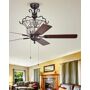Home Accessories Crystal Chandelier Ceiling Fan - Size: unisex Ceiling fan with crystal accented chandelier canopy. Metal frame in antiqued bronze finish. Five wooden blades. Uses three E12 60-watt bulbs (not included). Pull chain switch. Three speed motor. Downrod: 9.8 L. Shade: 15.7 Dia. x 8 T. Overall: 52 Dia. x 25.8 T. Imported. Boxed weight, approximately 20 lbs. 