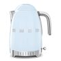Smeg Retro Variable Temperature Kettle - Size: unisex '50s Retro Style Aesthetic Variable 3D Logo Temperature Kettle. Stainless steel body material powder coated. Features include: electronic temperature control, 7 temperature levels, and keep warm function. 9 W x 10 D x 11 T. UL listed. Imported. 