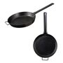 Camp Chef Lumberjack Skillet 20  Paul Bunyan himself would enjoy a breakfast feast prepared on this item. Camp Chef's 16  and 20  Lumberjack Skillets are perfect for tackling a feast fit for even the biggest appetite. Steel skillet features deep-dish sides and a thin patina for easy, non-stick cooking. A wide handle gives extra stability and support to move the skillet as needed. Black, seasoned finish. When using the Lumberjack Skillet, try holding it with your front palm resting under the handle and your other palm on the top 