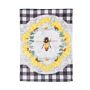 EVERGREEN ENTERPRISES INC Honey Bee and Flowers House Suede Flag Add a beautiful buzz to your home with this Honey Bee and Flowers House Suede Flag. Directly in the middle of this stunning design, a detailed bumblebee is elegantly enclosed by a wreath of yellow flowers. Black and white checkered borders at the top and bottom add to the dimensional appeal of this spring-themed house flag. The eye-catching artwork is carefully heat transferred onto sun-blocking material, resulting in a beautiful, high-quality finished product. Each Suede Reflections flag is mad 
