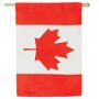 EVERGREEN ENTERPRISES INC Canada Applique House Flag Oh, Canada! Show your everlasting pride for the country of Canada with this classic Canadian flag. Featuring grommet hangers, this flag works best with flag poles that feature 2 clips to display proudly in the wind. This applique flag is made of weather-resistant, 310 denier nylon to ensure the design will withstand all seasons. The applique process combines pieces of high-quality fabric with tight, detailed stitching to create a mosaic effect. The soft, yet durable material illuminates in the s 