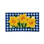 EVERGREEN ENTERPRISES INC Buffalo Check Daffodils Decorative Coir Mat, 16  x 28  Add some bold seasonal flair to your entryway with this Buffalo Check Daffodils Decorative Coir Mat. Inside a buffalo check border, this design features three delightful daffodils taking center stage. Crafted from coco husk fiber, the eye-catching mat is natural and eco-friendly. Ideal for high-traffic areas, the mat traps dirt and debris to prevent messes from being tracked into homes. Designs are printed directly on the mats with fade-resistant dyes. Since the mat is crafted from natural coir, 