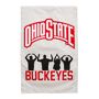 EVERGREEN ENTERPRISES INC Team Sports America Ohio State Applique House Flag, 29 x 43 inches This applique flag is made of durable 310 denier nylon to ensure the design will withstand all types of weather. The applique process combines pieces of fade resistant fabric with tight, detailed stitching to create a mosaic effect. The soft, yet heavy-weight material illuminates in the sunlight, making any of our applique flags a wonderful addition to your home or garden. All flags also feature an insertion sleeve at top for use with any standard flagpole or stand, sold separately. 