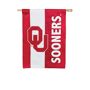 EVERGREEN ENTERPRISES INC University of Oklahoma Mixed-Material Embellished Appliqué House Flag Cheer for your favorite team in style with the help of this mixed-material, double-sided appliqué house flag. It's the must-have for any sports fan. Our appliqué flags were first introduced more than 20 years ago, and thanks to their bold designs and top-of-the-line materials, they continue to be just as popular today. Each mixed-material embellished flag is made of strong 310 denier nylon to withstand all types of weather. We combine pieces of fade-resistant fabric with tight, det 