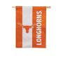 EVERGREEN ENTERPRISES INC University of Texas Mixed-Material Embellished Appliqué House Flag Cheer for your favorite team in style with the help of this mixed-material, double-sided appliqué house flag. It's the must-have for any sports fan. Our appliqué flags were first introduced more than 20 years ago, and thanks to their bold designs and top-of-the-line materials, they continue to be just as popular today. Each mixed-material embellished flag is made of strong 310 denier nylon to withstand all types of weather. We combine pieces of fade-resistant fabric with tight, det 