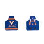 EVERGREEN ENTERPRISES INC University of Virginia Double Side Apron Prepare your favorite gameday meal while wearing this University of Virginia Double Side Apron. This apron features the official logo and colors of your favorite NCAA team. One side will have you looking like the team mascot while the other is complete with a logo and striped design. Made of poly-linen fabric, this apron is great for cooking up meals and snacks during every college sports season. Makes a great gift for a supporter of the University of Virginia who also loves to be in the kitchen 