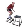 Oncourt Offcourt Plyometric Exercise Boxes / #000000 / in. / Oncourt Offcourt Jumping on and off boxes is one of the best plyometric exercises to improve leg power, speed and strength. Each box is made of 14-gauge steel. Plyometric Boxes are covered with durable anti-slip pads and stack for easy storage. Rubber bottoms protect floors. Heavy duty steel construction with fully welded frames and solid ribbed rubber top to prevent skidding Black scratch-proof powder coating. Dimensions: 12  platform has 12  height, 13  x 13  top, 17  x 17  base, and weighs 16 lbs. 18  platform has 18  height, 14.5  x 14.5  top, 20  x 20  base, and weighs 21 lbs. 24  platform has 24  height, 16  x 16  top, 22.8  x 22.8  base, and weighs 25 lbs. 30  platform has 30  height, 18  x 18  top, 25.7  x 25.7  base, and weighs 30 lbs. Plyometric Exercise Boxes / #000000 / in. / Oncourt Offcourt 
