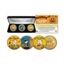 groupon Peanuts HALLOWEEN GREAT PUMPKIN Linus Sally 24K JFK Half Dollar 3-Coin Set BOX Half Dollar No Mark in Mint Peanuts HALLOWEEN GREAT PUMPKIN Linus Sally 24K JFK Half Dollar 3-Coin Set BOXHere is your chance to own the Peanuts Halloween complete set of three (3) 24KT Gold Plated and colorized JFK Kennedy Half Dollars U.S. Coins. These high-quality genuine Legal Tender United States coins have been layered in Genuine 24 Karat Gold and then colorized using a unique painstaking multi-color authentic process by the Merrick Mint. Each coin comes in a premium coin capsule. Each set comes with a deluxe black f 