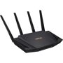 Asus RT-AX3000 AX3000 Dual Band Wi-Fi 6 Router <b>Get Your Home Ready for Wi-Fi 6 (802.11ax)</b>The growing number of connected personal and IoT devices has led to an overall increase in network density that is pushing the limits of the current Wi-Fi standard. The latest 802.11ax standard provides future-proof technologies, higher network efficiency, faster Wi-Fi speeds, greater coverage and improved battery life for connected devices, providing a significantly better networking experience for users.<b>Next-Gen Wi-Fi Speed</b>RT-AX3000 is a 2x2 dual-band Wi-Fi router that provides 160MHz bandwidth and 1024-QAM for dramatically faster wireless connections. With a total networking speed of about 3000Mbps - 574Mbps on the 2.4GHz band and 2402Mbps on the 5GHz band - RT-AX3000 is 2.5X faster than 802.11ac 2x2 dual-band routers.<b>Built for Multi-device Households</b>With a revolutionary combination of OFDMA and MU-MIMO technology, 802.11ax technology provides up to 4X greater network capacity and efficiency in traffic-dense environments. Previous-generation 802.11ac Wi-Fi can only handle one device at a time on each network channel, which is an inefficient use of available bandwidth. OFDMA support in the 802.11ax Wi-Fi standard divides each channel into small sub-channels, allowing signals from multiple devices to be bundled together and transmitted simultaneously, reducing latency for a smoother, more responsive Wi-Fi experience.<b>Better Battery Life for Your Devices</b>Target Wake Time (TWT) allows RT-AX3000 to schedule designated intervals for devices to transmit data. This allows them to sleep when there is no need to wait for a router signal, reducing power consumption by up to 7X for significantly improved battery life.<b>Wi-Fi that Goes Farther</b>With the latest 802.11ax Wi-Fi standard featuring OFDMA technology, RT-AX3000 provides increased Wi-Fi signal range and better coverage by dividing each channel into smaller sub-channels. These sub-channels have a smaller bandwidth that enables them to travel up to 80% farther1, resulting in a better Wi-Fi connection throughout your home.<b>Commercial-grade Security for your Home Network</b>RT-AX3000 has lifetime free AiProtection Pro, powered by Trend Micro with automatic, regularly updated security signatures to protect your devices and personal data from internet threats. This strong security offers advanced parental controls, including the ability to block specific websites and mobile app types.<b>The Latest WPA3 Network Security</b>The next generation of Wi-Fi security, bringing new capabilities to enhance Wi-Fi protections in personal networks. Building on the widespread adoption of WPA2 over more than a decade, WPA3 adds new features to simplify Wi-Fi security, enable more robust authentication, and deliver increased cryptographic strength for highly sensitive data markets.<b>Powerful Whole-home Wi-Fi System - The Way You Want.</b>In most cases,... 