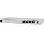 Ubiquiti Networks UniFi USW-16-POE Gen2 16-Port Gigabit PoE Switch with SFP The USW-16-POE is a configurable Gigabit Layer 2 switch with sixteen Gigabit Ethernet ports including eight auto-sensing 802.3at PoE+ ports, and two SFP ports. It provides Gigabit PoE links to your RJ45 Ethernet devices and Gigabit fiber uplink options to your enterprise network. The USW-16-POE features a 1.3  touch LCM to provide status information. With a depth of 7.9 , the compact fanless design can be easily installed in a SOHO rack cabinet.Managed and configured by the UniFi Network Controller with UniFi mobile app support, the USW-16-POE offers an extensive suite of advanced Layer 2 switching protocols and features, including operation mode (switching, mirroring, or aggregate) per port. The UniFi Network Controller and mobile app allow admins to configure and monitor virtually all of the switch features in a graphical user interface from anywhere.Managed by UniFi Network Controller version: 5.11.27 or higher<b>Works with UniFi Network Controller</b> Manage Your Networks from a Single Control Plane Intuitive and Robust Configuration, Control and Monitoring Remote Firmware Upgrade Users and Guests Guest Portal/Hotspot Support 