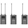 Synco Audio WMic-T3 UHF Wireless Microphone System <b>Reliable Reception with Independent Sections</b><Br>SYNCO WMic-T3 is a CNC aluminum alloy wireless microphone, with dual transmitters triggered by one receiver. The receiver of SYNCO WMic-T3 has two superior antennas, responsible for receiving Group A and Group B signals respectively. Two signals could be acquired in one device.The independent receiving design ensures stable audio transmission and avoids signal dropouts. With mono and stereo output modes, WMic-T3 allows you to choose the way you like in recording or producing sound. Audio post production would be more convenient and elastic.<b>Multi-channel Communication for Smooth Application</b><Br>SYNCO WMic-T3 wireless microphone system offers 100 channels in two groups, with adjustable working frequency. Users can change the carrier frequency of the system when they encounter external frequency interference. In addition, numerous channels enable several systems to work without interference synchronously. It supports auto-scanning channel, auto IR Sync and manual matching.<b>Remote Transmission with Ideal Tone</b>Adopting UHF wireless technology, WMic-T3 system works up to 180m/590.55ft in line-of-sight range, up to 100m/328.08ft in barrier area. Adjustable RF signal strength helps to balance power consumption and audio recording quality under different conditions.Audio signal processing chip and selectable 75Hz/150Hz low cut filter precisely processes the audio waves and improves the sound quality to broadcast grade. Condenser microphones capture intact audio details and output clear, natural sound. You monitor your sound via the receiver's 3.5mm headphone output while recording.<bR><b>Easy Setup and Quick Operation</b><Br>WMic-T3 is equipped with a LCD screen, displaying signal strength, battery life, volume, current channel and menu. Users can easily check the parameters and make fine adjustment. The reset key is used to force the microphone emergency shutdown and initialize it, which is helpful when the settings get messy or for machine malfunction.<Br><Br>In order to prevent users from accidentally touching and muting the microphone, WMic-T3 removes the Mute Button but the mute mode still reserves in the menu settings. Mute mode avoids noise output when recording pause.<b>Support All Day Long</b><Br>Powered by built-in lithium battery, WMic-T3 wireless microphone services 7 hours at most, which is enough for one-day filming needs. With a Type-C charging cable, it supports charging while recording or powered by equipment. All-metal construction make it durable and anti-interference. Compared with SYNCO WMic-T2, WMic-T3 is smaller in size, about 20% reduction overall, which is more convenient to carry around and reduces the burden of your travel. 