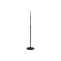 On-Stage MS9312 Three-Section Microphone Stand The MS9312 offers pro-level features, including a low profile 12  base with a 3 section shaft to provide flexibility for your height setting needs. Each Height adjustment clutch is designed for easy and secure gripping. The shaft is compatible with all standard 5/8 -27 threaded mic accessories. To aid with precise mic positioning, the upper shaft features an oversized knurled locking washer that keeps your mic clip exactly where desired. The shaft fastens to the base via a solid M20 steel lug and locking washer. This coarse threading provides an excellent combination of fast assembly and secure connection, while extending thread wear far beyond fine-thread designs. The shaft is interchangeable with other On-Stage M20 products which allow for use in many different applications. 