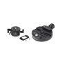 SunwayFoto Indexing Rotator and 64mm (2.51 ) Discal Clamp The SunwayFoto Indexing Rotator comes with the 64mm (2.51 ) discal clamp. This rotator has ten different selectable click options - 5, 10, 15, 20, 24, 30, 36, 45, 60 and 90°. This rotator also has 64mm foot footprint (diameter) and is best suited for ultra wide fisheye lenses when capturing full 360 x 180° and HDR panoramas. The modular design of the DDP-62MX adds an Arca-Swiss dovetail plate to the rotator. Without the dovetail you can mount the unit directly onto a tripod, however once you add the dovetail the rotator gains the Arca-Swiss quick release on the base and it can fit into any Arca style clamp or tripod head. Combining CNC machined aircraft aluminum parts, with a compact and durable design, the DDP-64MX also provides for very precise, fluid rotation required of professional photographers. You can also change click stops on-the-fly, which is ideal in time-sensitive situations when shooting must be completed quickly. These include shooting high resolution multi-image mosaics or shooting the same scene at different focal lengths.<b> For 360 x 180° Spherical & HDR Panoramas </b>With precision CNC machined components, precisely engraved marking & lubricated bearings for smooth rotation allow full spherical panoramas to be quickly and accurately captured.<b> 64mm Diameter/Nadir Footprint </b>Diameter of 64 mm provides sufficient precision and stability while keeping the nadir footprint small.<b> Arca-Swiss Dovetail Plate Included </b>Adding an Arca-Swiss dovetail plate to the rotator adds a quick release base that can fit into any Arca style clamp or tripod head. Without the dovetail you can mount the unit directly onto a tripod, though there may then be fewer applications available to you.<b> 10x Detent Interval Options </b>Ten different degree stop increments: 4, 6, 8, 10, 12, 15, 18, 24, 36 & 72 stops (90, 60, 45, 36, 30, 24, 20, 15, 10 & 5°). The detent interval (click-stop) option can also be changed in seconds, with a knob for locking rotation.<b> Up to 22lb Supported Weight Capacity </b>This rotator supports 22 lb of weight. The SunwayFoto 2.51  (64mm) Discal Clamp is a Swiss-Arca-compatible integral screw-knob clamp with an anodized black finish. It has a captive knob, safety-stop grooves and a hollowed-out design that reduces the weight of the clamp. You can use an M6 screw to mount it to an AS-style ball head and it will accept any standard Arca-Swiss quick-release plate. This Discal Clamp also has an integrated bubble level. 