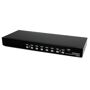 StarTech 8 Port 1U DVI USB KVM Switch The SV831DVIU 8-Port 1U Rack Mount DVI USB KVM Switch lets you control up to 8 USB-connected computers (each with DVI or HDMI display output) from a single keyboard, mouse and monitor. The KVM switch offers maximum control, allowing you to switch computers using hot-key commands or front panel push-buttons.  Supports DVI/HDMI resolutions up to 1920x1200  Can be used with DVI to HDMI adapters to connect HDMI based systems  Support for most combo/wireless keyboard and mice  OS independent   No software or drivers required  Front panel push-buttons and Hot-key functions allow for easy switching  Auto-scan function cycles through computers sequentially  Connects to USB-based computer systems  USB console interfaces for keyboard and mouse  Supports Mac and Sun keyboard mapping - Keyboard states automatically saved and restored when switching computers  Rugged, all-metal 1U rack-mountable chassis  Supports Microsoft IntelliMouse (Pro) Supporting digital resolutions up to 1920x1200 via DVI or HDMI connection (using DVI to HDMI adapter), the KVM provides the high resolutions recommended for newer displays, allowing you to take full advantage of your monitor/screen capability. A perfect addition to any server room or software test lab, this rugged 8-port switch can be rack-mounted into 1U of cabinet space. Backed by a StarTech 3-year warranty and free lifetime technical support. <b> Applications </b>  Ideal for software development and QA test labs with multiple PCs and platforms connected to one console  Single console administration of your co-location/ISP facility  Create a streamlined access solution in your Datacenter or Server Farm  Great for PC test/burn-in computer control saving the desk space required for multiple monitors,  keyboards and mice  Perfect for manufacturing line computer control, simplifying access to multiple systems <b> Advantage </b>  High-resolution 1920x1200 DVI connections support control of DVI systems or HDMI systems (with adapter)  Supports wireless and combo style mouse and keyboard sets for added flexibility  Rugged, solid steel rack-mountable case offers durability even in harsh environments <b> Note: </b> 1. This KVM supports digital signals only and cannot be used with DVI-to-VGA adapters.2. Supports SUN keyboard emulation. 