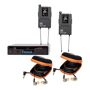 Galaxy Audio AS-1810-2B2 In-Ear Twin Pack Monitor System, EB10, B2: 538-554MHz The Galaxy Audio AS-1800 is designed with features for the professional. The body pack receiver is set up for a king. With 150mW's of output to the ear buds, the AS-1800R is sure to be plenty loud for any environment. The receiver has a squelch adjustment, stereo/mono switch, LCD display, button lock and a Magnesium Alloy Construction. The Twin Pack Systems makes it easy for any duo or band to Get Personal. The Twin Pack system includes two receivers and one transmitter. They are designed to get the duo wireless in one package. The Galaxy Audio AS-1800-2 will allow a duo to send one stereo mix to 2 Individuals.<b> EB10 Ear Buds </b>PROFESSIONAL DUAL DRIVER EAR BUDS: Upgrading your ear buds can be a great improvement to your wireless monitor system or media player. The Galaxy Audio EB10 is a dual driver system. It has two built-in transducers and a passive crossover in each ear bud. They provide Hi-Dynamics, Hi-Definition and Low-Noise to yield accurate audio reproduction. The EB10 has a standard 3.5mm stereo jack, allowing it to be used with any brand of Wireless Personal Monitor or Digital Media Player. Professional Dual Driver Ear Buds Allows musicians to monitor their mix with full detail Design assures excellent sound isolation and maximum comfort during periods of extended wear Three different sized pairs of silicon sleeves are provided for best fit and sound isolation Nylon Soft Case IncludedThe EB10 incorporates dual performance drivers and built-in crossover. The EB10's lightweight ergonomic design assures excellent sound isolation and maximum comfort during periods of extended wear. The EB10 comes with a Silver Plated cable with a Gold Plated connector. The EB10 has a MAX Power Input of 150mW and a Sensitivity of 120dB/mW. The EB10 has a cable over 4 feet long and the ear buds weigh 7g (0.25 oz; excluding cable). The EB10 includes zippered carrying case with a cleaning rod and three pairs of Silicon Sleeves (small, medium and large). 