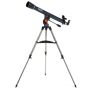 Celestron AstroMaster 70AZ 70mm f/13 Refractor Telescope with Alt Azimuth Mount Discover our Solar System with the Celestron AstroMaster 70AZ! You'll be ready to observe in minutes thanks to the quick and easy no-tool setup. The 70AZ provides bright, clear images of the Moon, planets, star clusters, and more for great nighttime viewing.<b>Manual Alt-Azimuth telescope</b>Navigate the sky with a pan handle Alt-Az control with clutch for smooth and accurate pointing. Move the clutch in an up/down, left/right fashion to track your object in the eyepiece.<b>Accessories Included</b>Accessories include a 20mm and 10mm eyepiece, an erect image diagonal, and a Starpointer finderscope. The two eyepieces offer different magnifications for low and high powered views.<b>Starry Night Software</b>Download Celestron's Starry Night Software and learn about the night sky, celestial objects, and how to plan your next observing session. Celestron Starry Night Software is the premier astronomy software package on the market, providing resources and knowledge to view our solar system and beyond. <b>Note:</b> <b>Solar Warning</b> Never look directly at the Sun with the naked eye or with an optic (unless you have the proper solar filter). Permanent and irreversible eye damage may result Never use your optic to project an image of the Sun onto any surface. Internal heat build-up can damage the optic and any accessories attached to it Never leave your optic unsupervised. Make sure an adult who is familiar with the correct operating procedures is with your optic at all times, especially when children are present 