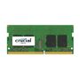 Crucial 8GB 260-Pin SODIMM DDR4 (PC4-19200) Server Memory Module <b> More speed. More battery life. More memory capacity. Fuel your next-gen laptop </b> In the ever-changing world of technology, any component more than five years old is usually in need of an update. At seven years old and counting, that's where DDR3 memory is at: laptops can only do so much with it. Since the introduction of DDR3 memory technology in 2007, processors have doubled in capability, SSDs have revolutionized throughput and graphics cards have drastically increased frame rates, leaving memory as a limiting factor. With Crucial DDR4 SODIMMs, crush the DDR3 memory bottleneck and unlock a new standard of performance.  Speeds start at 2133 MT/s  Increase bandwidth by up to 30%  Reduce power consumption by up to 40% and extend battery life  Faster burst access speeds for improved sequential data throughput  Optimized for next generation processors and platforms  Available in modules up to 8GB and kits up to 32GB  Limited lifetime warranty <b> More Energy Efficient </b> Extend battery life by using less power. Operating at just 1.2V compared to 1.5V for standard DDR3 memory, Crucial DDR4 SODIMMs consume 20% less voltage than standard DDR3 technology. Crucial DDR4 SODIMMs also contain other efficiency features, for an overall power reduction of up to 40%. <b> More Density </b> Pack more memory into your laptop than ever before. Crucial DDR4 SODIMMs debut in densities up to 8GB and as DDR4 technology develops, modules are projected to hit 32GB - allowing you to install twice as much memory as you could in a DDR3 system. Since laptops only have 1-2 memory slots, high-density Crucial DDR4 SODIMMs allow you to overcome this limitation and install more memory for faster mobile performance. <b> More Speed </b> Load applications faster and run demanding programs without lag. Crucial DDR4 SODIMMs debut at 2133 MT/s -more than 30% faster than DDR3 modules.1 <b> More Bandwidth </b> Effortlessly multitask between apps and empower your system to fire on all cylinders. Crucial DDR4 SODIMMs increase memory bandwidth by over 30%, allowing your system to handle more data at once. Crucial DDR4 SODIMMs are optimized for next-gen platforms, allowing you to maximize bandwidth. <b> Memory spec terms </b> If you're not sure if a module is right for your system, use the Crucial Memory Advisor tool for a list of guaranteed compatible modules. <b> NON-ECC/Non-parity </b> Most desktop and laptop computers take NON-ECC or Non-parity memory. <b> ECC/Parity </b>ECC or parity modules look for errors in data and are most often found in servers and other mission-critical applications used by large networks and businesses. <b> Unbuffered </b>Most PCs and workstations use unbuffered memory which is faster than registered memory. <b> Registered/Buffered </b>Registered or buffered modules delay all information... 