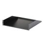 StarTech 18  2U Heavy Duty Fixed Server Rack Cabinet Shelf The CABSHELFHD 2U 18in Depth Heavy Duty Fixed Rack Mount Shelf lets you add a high-capacity 2U shelf to virtually any standard 19-inch server rack or cabinet with front mount options. This TAA compliant product adheres to the requirements of the U.S Federal Trade Agreements Act (TAA), allowing government GSA Schedule purchases. 2U Heavy Duty Fixed Rackmount Shelf Fits all standard 19  server racks TAA compliant for GSA Schedule purchases Holds up to 56kg (125lbs) SPCC 2.3mm Cold-rolled steel construction Front mount designThis high-capacity server rack shelf is constructed using 2.3mm SPCC commercial grade cold-rolled steel, providing the additional strength required to hold up to 56kg (125lbs) of equipment - a perfect solution for storing larger, non-rackmount pieces of equipment, heavy tools or peripherals in your rack or cabinet. Backed by a StarTech Lifetime warranty.<b> Advantage </b> Heavy duty server rack shelf provides the ability to hold up to 56kg (125lbs) of equipment Universal 19  rack design makes it simple to add a storage shelf to almost any rack or cabinet Durable steel construction holds up to even the harshest industrial environments<b> Applications </b> Supply additional storage space for heavy, mission critical hardware and non-rack mount equipment For use with all 19  wide Server Racks and Cabinets 