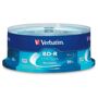 Verbatim BD-R Blu-ray 25GB 6x Disc, 25 Pack Spindle Verbatim BD-R Blu-Ray 25GB 6x Discs are single sided, single layer, write once Blu-ray recordable discs. The enable recording and playback of high-definition video (HD), as well as storing large amounts of data. A single-layer disc can hold 25GB, which can be used to record over two hours of HDTV. It uses a blue-violet laser to read and write data while current optical disc technologies such as DVD use a red laser. The shorter wavelengths of the Blu-ray technology make it possible to record more data on the same space. These discs are safeguarded with a super hard coat which protects against everyday wear and tear. 