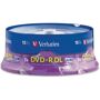 Verbatim 95484 DVD+R Double Layer Media, 8.5GB, 15 Pack Verbatim DVD media continues to set the standard for high-speed disc performance, reliability and compatibility. DVD+R Double Layer nearly doubles the storage capacity with two AZO recording layers on a single-sided disc. Certified and supported by the industry high speed Double Layer writers, Verbatim discs are approved for high speed burning up to 10x speeds. Store up to 8.5GBs of video in approximately 12-15 minutes or less while maintaining compatibility with most DVD video players or DVD-ROM drives. 