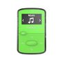 Sandisk 8GB Clip Jam MP3 Player - Green Your Personal Soundtrack....  Clip on the compact and colorful Clip Jam digital music player and take it anywhere! The bright one-inch screen and big navigation buttons make it easy to drag, drop and play files in popular audio formats including AAC. Add even more music via the microSD card slot for up to 18 hours of big sound.  Carry All Your Music With You....  This ultra-small, wearable music player offers 8GB3 storage, and comes with a built-in microSD card slot so you can add even more songs or audiobooks.  Play audio files in many popular formats.....  You're free to play your whole music collection on your Clip Jam player. Simplydrag, drop and play the tunes you want to hear whether they're MP3, WMA (no DRM), AAC (DRM-free iTunes), and Audible (DRM only). The Clip Jam player is your own personal DJ.  Easy-to-click buttons and a bright screen.....  The Clip Jam player comes with user-friendly navigation. The one-inch screen isbright and easy to see and the buttons are big enough for all sizes of fingers to use with confidence. The result is, you always know where you are and what you're hearing.  It's all about the sound.....  Bottom line, a music player you wear as often as your favorite sneakers has got to sound great. The Clip Jam player does. It delivers sound so rich and deep you'll wonder how it can be so small or so affordable.  Big battery, bright colors, and FM radio....  Your Clip Jam player will keep playing for up to 18 hours on a single battery charge. It comes in such great colors that you may have trouble choosing just one and it includes a built-in FM radio tuner and comfortable earphones 
